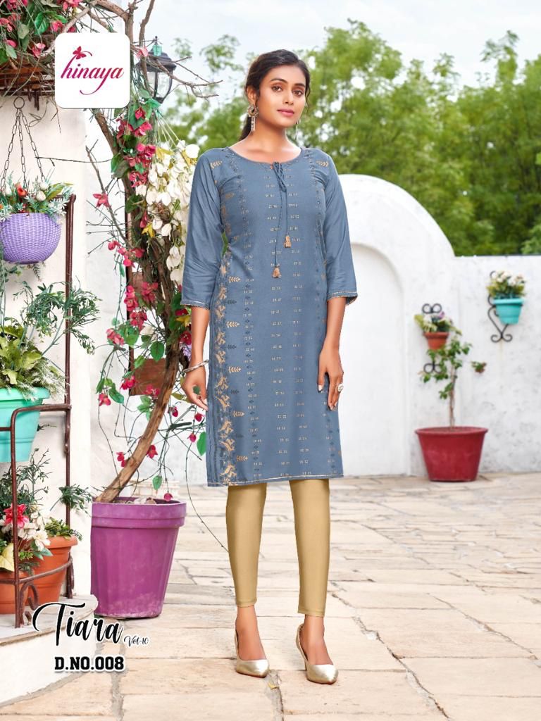 Hinaya Tiara 10 Fancy Ethnic Wear Rayon Printed Kurti Collection